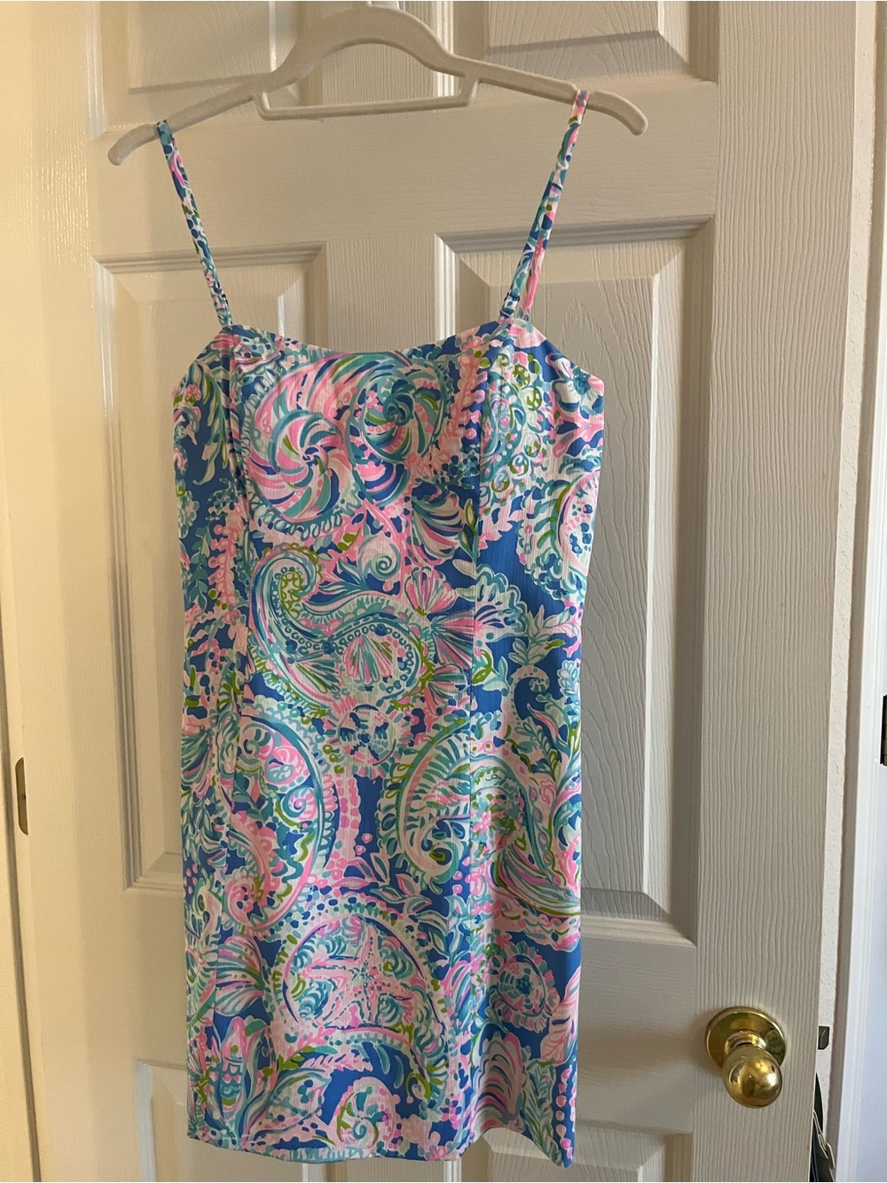 Like New. Lilly Pulitzer Shelli Blue Pink Paisley Dress in size 2.